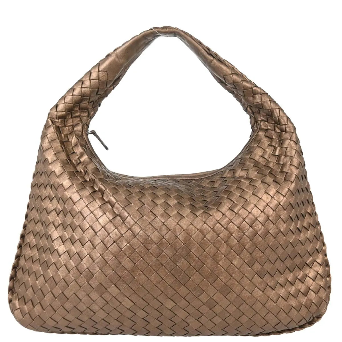 Bottega Veneta Intrecciato Leather Metallic Leather Handbag (Pre-Owned)