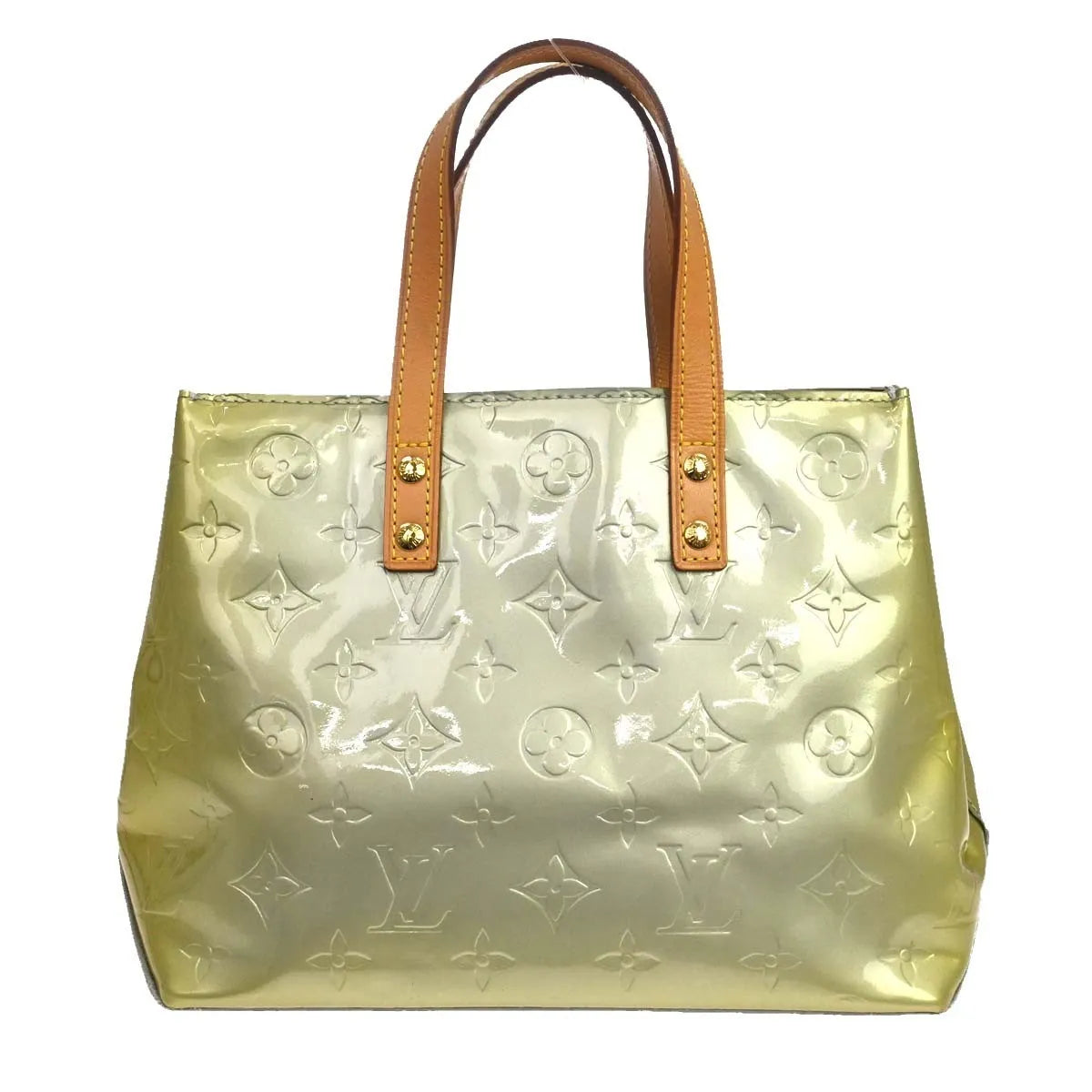 Louis Vuitton Mat Ring Agenda Cover Monogram Vernis Pm Gray Patent_Leather Handbag (Pre-Owned)
