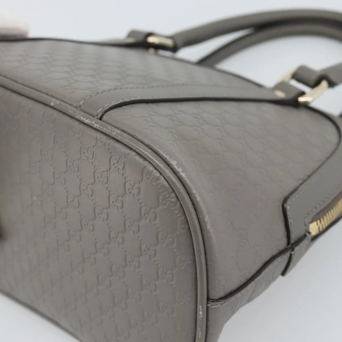 Gucci Convertible Dome Satchel Microguccissima Leather Gray Leather Handbag (Pre-Owned)