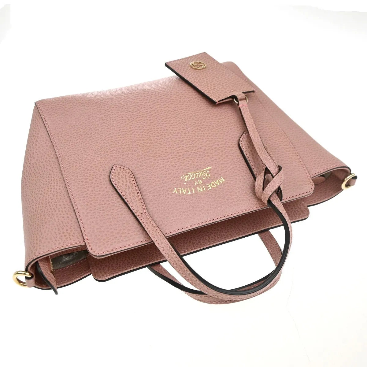 Gucci Swing Pebbled Leather Pink Leather Handbag (Pre-Owned)