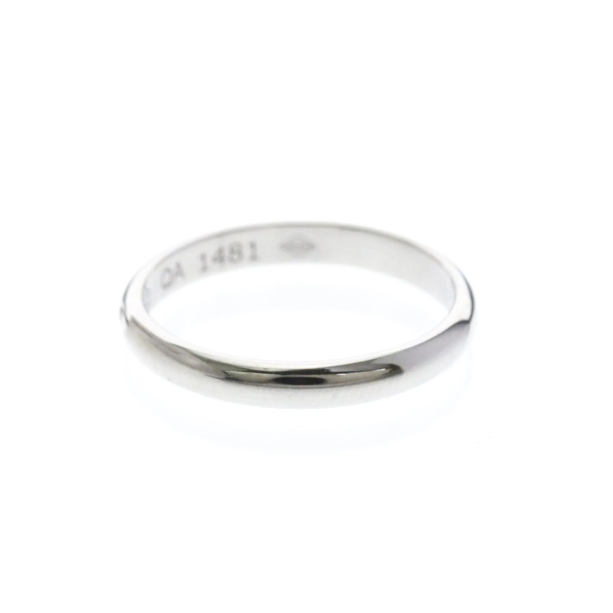 Cartier 1895 Wedding Band Platinum With Diamond Silver Platinum Ring Jewelry (Pre-Owned)