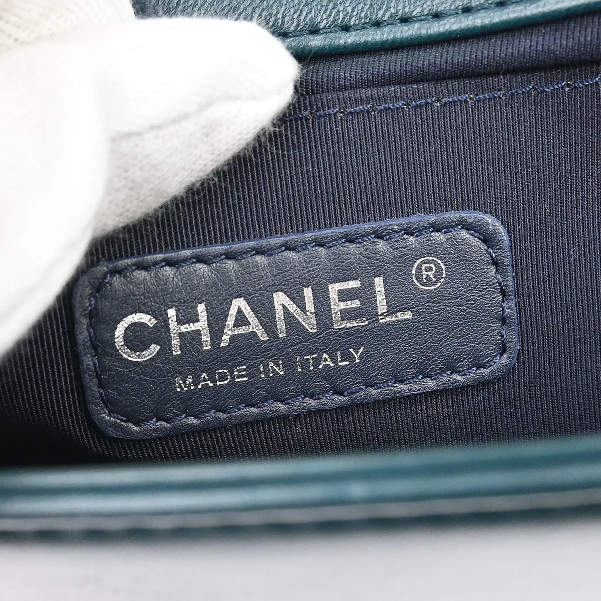 Chanel Boy Flap Quilted Tweed With Velvet Green Velvet Shoulder Bag Bag (Pre-Owned)