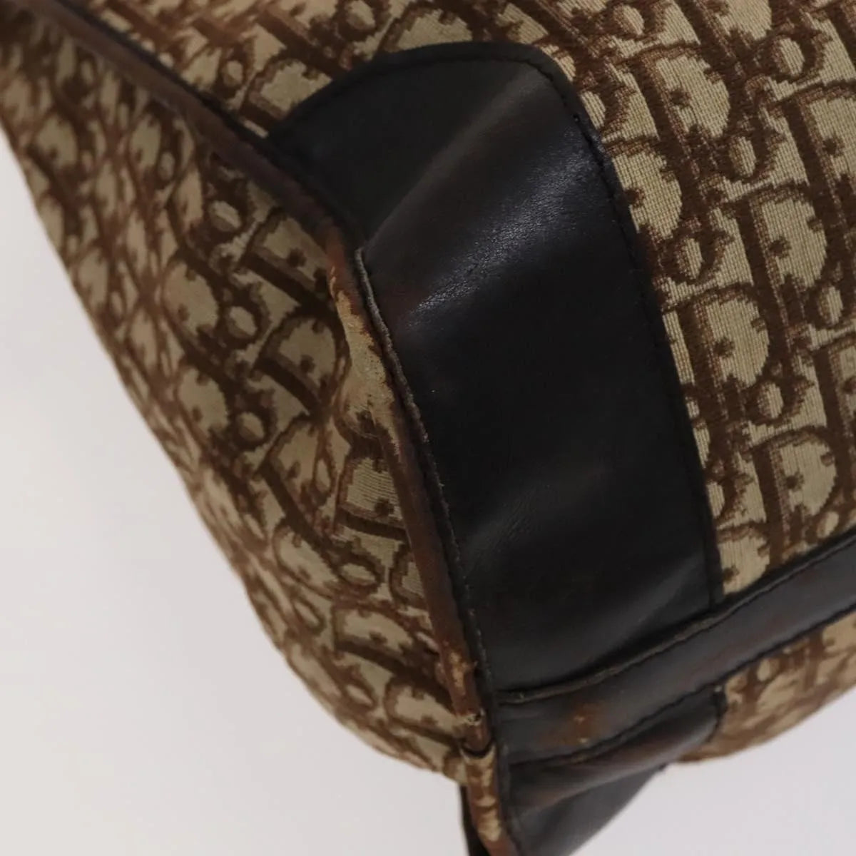 Christian Dior Vintage Trotter Boston Diorissimo Canvas Brown Canvas Handbag (Pre-Owned)