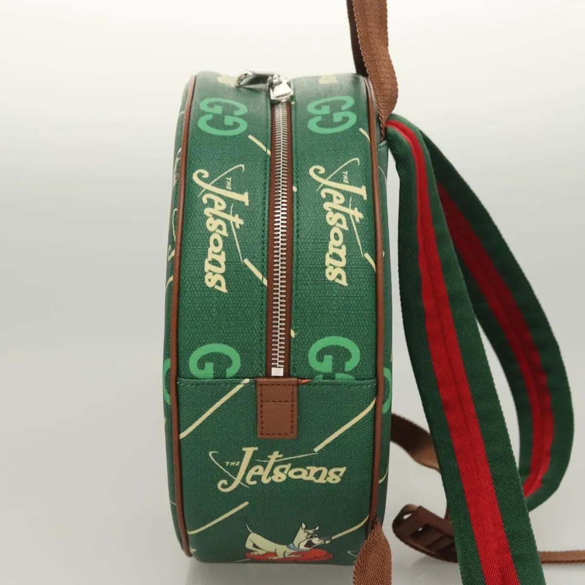 Gucci The Jetsons Web Sherry Line Roun Jetsons Web Sherry Line Pvc Green Pvc Backpack Bag (Pre-Owned)