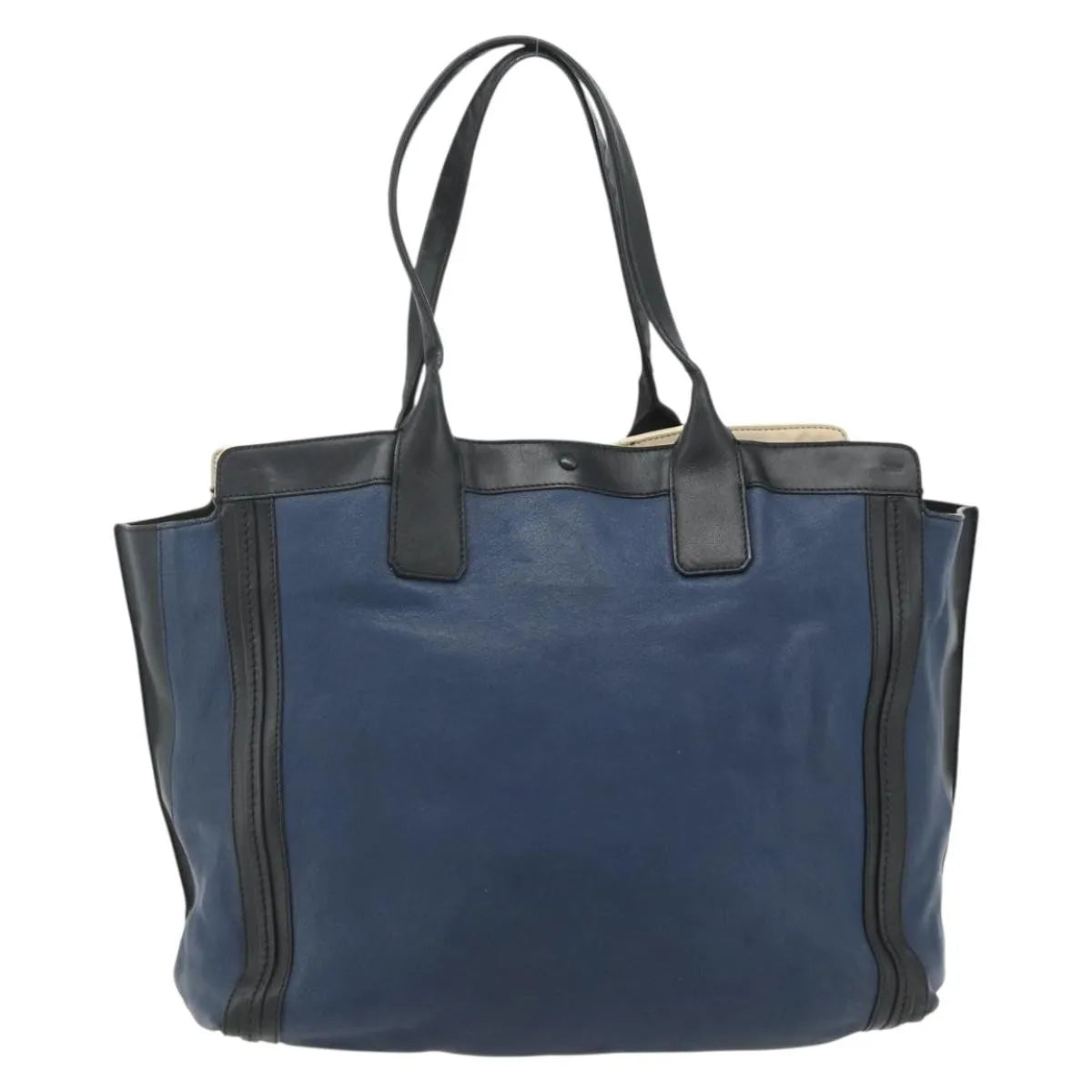 Chloe Alice Tote Leather Navy Leather Tote Bag Bag (Pre-Owned)