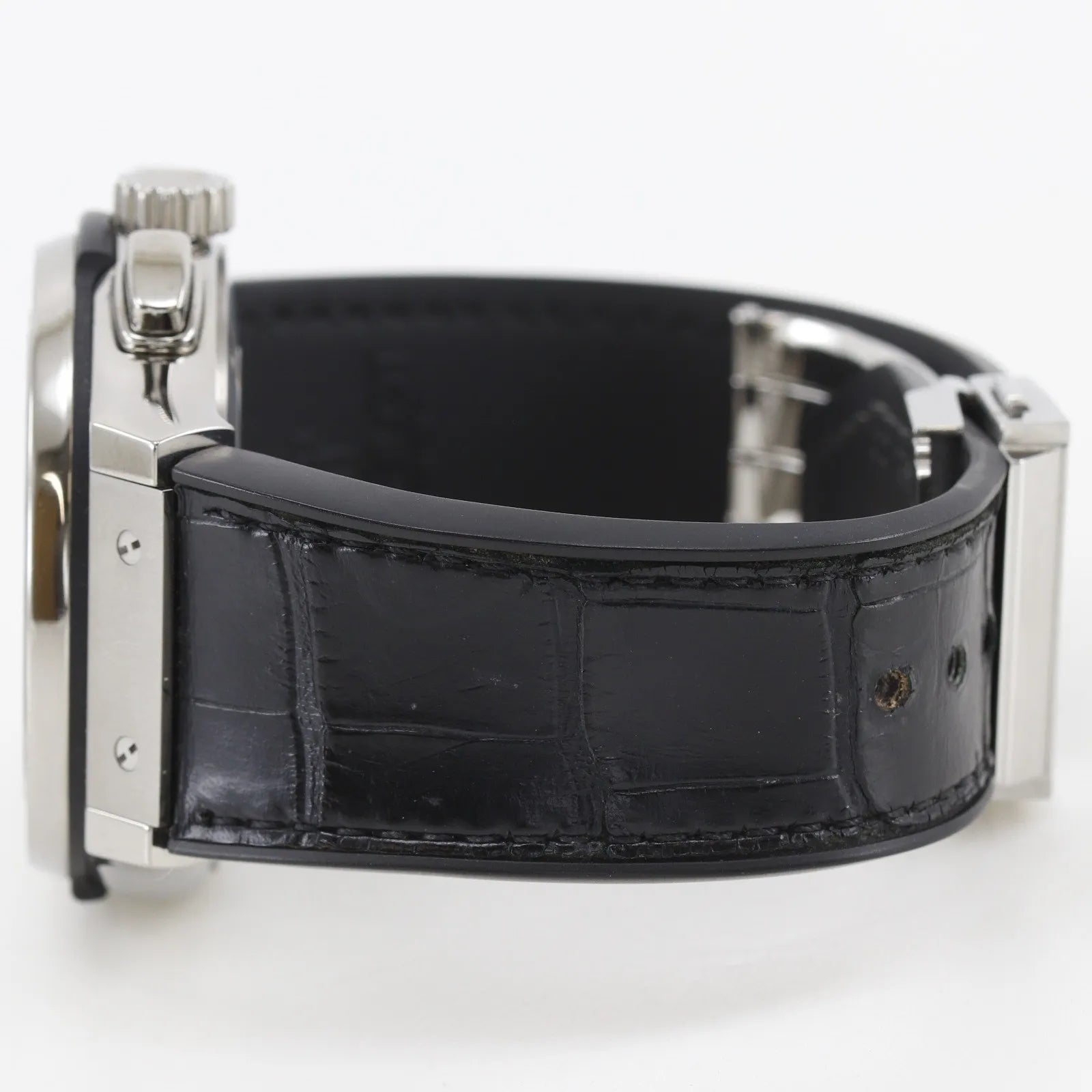 Hublot Classic Fusion Automatic Stainless Steel And Alligator With Rubber With Diamond Bezel Watch (Pre-Owned)