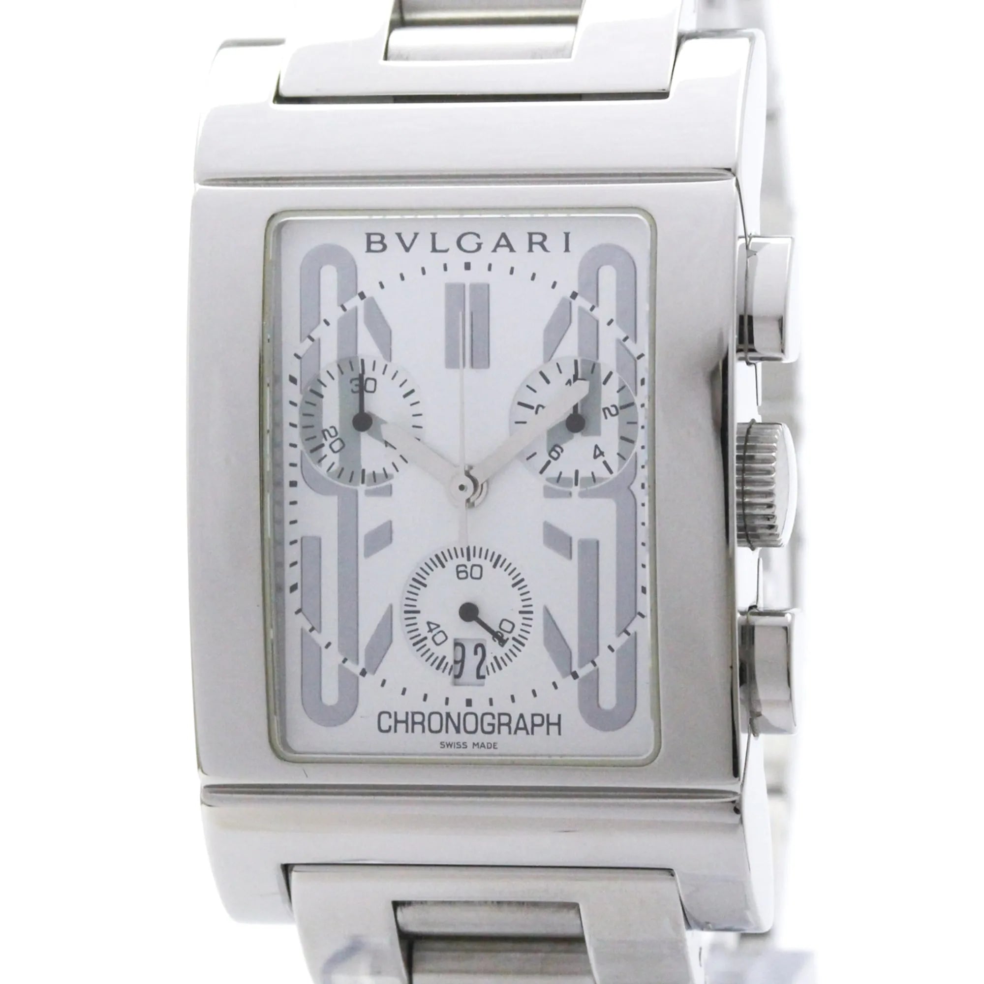 Bvlgari Bvlgari Rettangolo Chronograph Quartz Stainless Steel Watch (Pre-Owned)