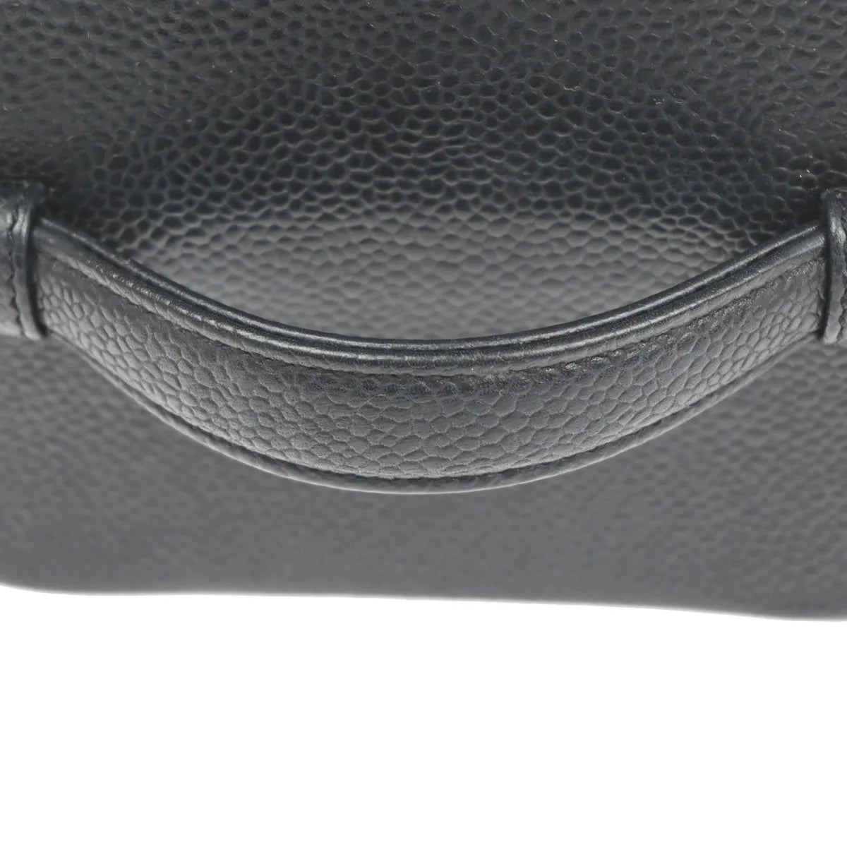 Chanel Vintage Timeless Cosmetic Case Caviar Black Leather Handbag (Pre-Owned)