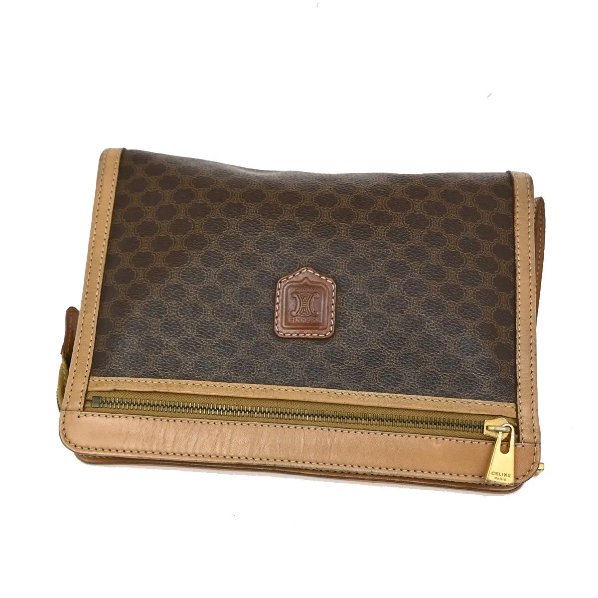 Celine Macadam Pochette Canvas And Leather Brown Canvas Clutche & Pouche Bag (Pre-Owned)
