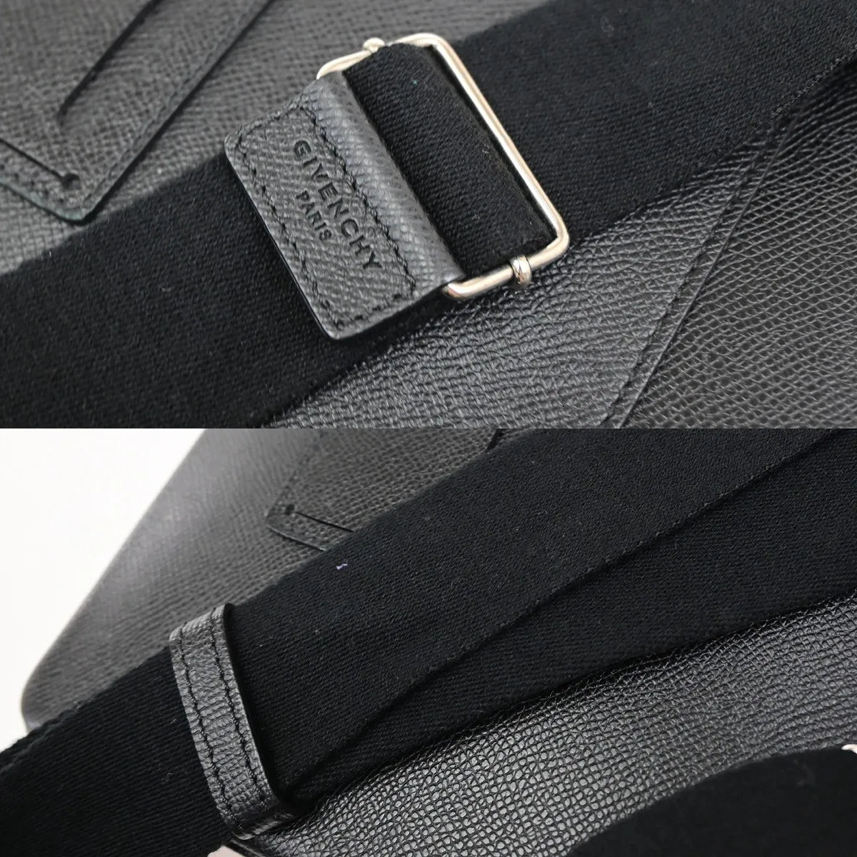 Givenchy Logo Messenger Leather Black Leather Shoulder Bag Bag (Pre-Owned)