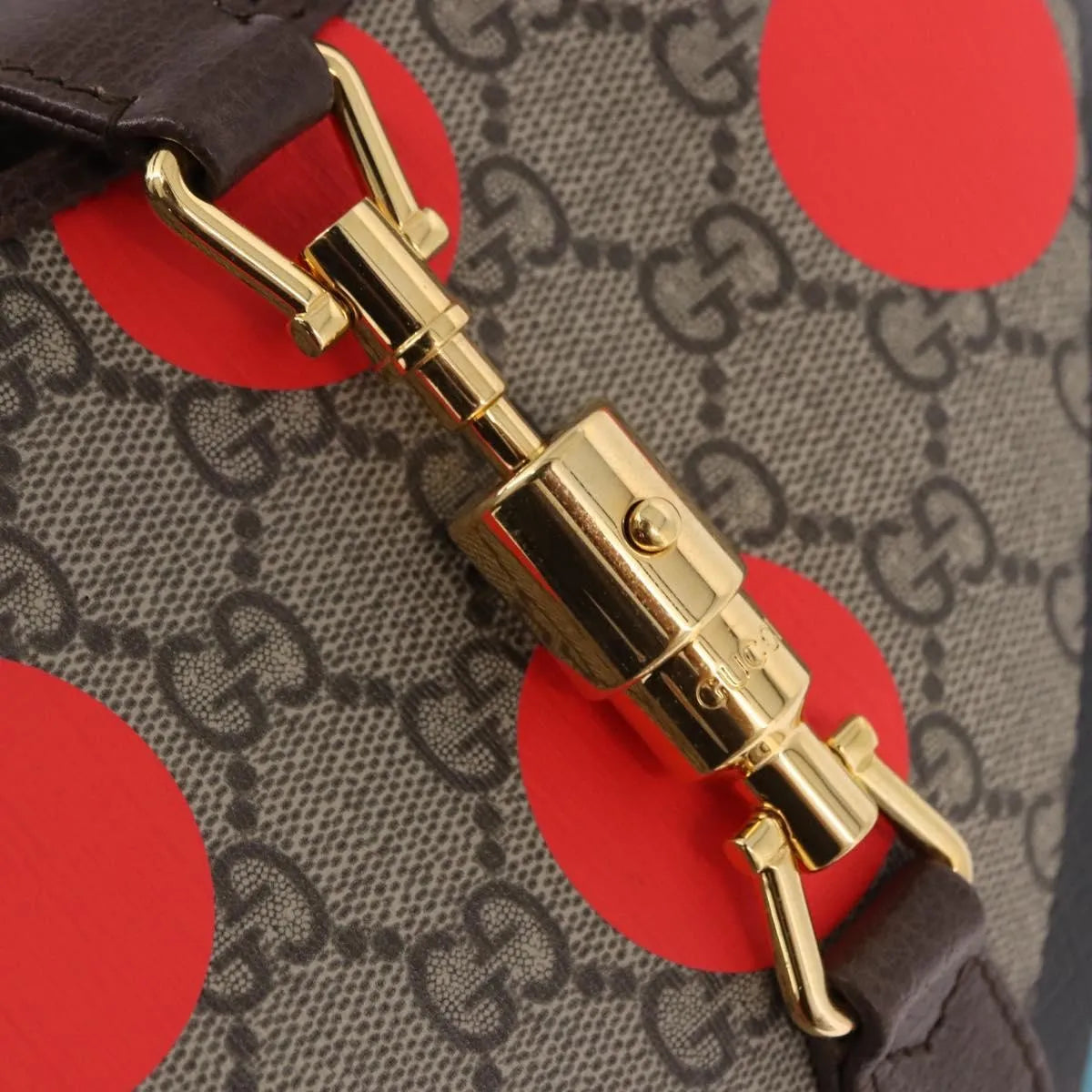 Gucci Jackie 1961 Hobo Studded Printed Gg Coated Canvas Beige Canvas Handbag (Pre-Owned)