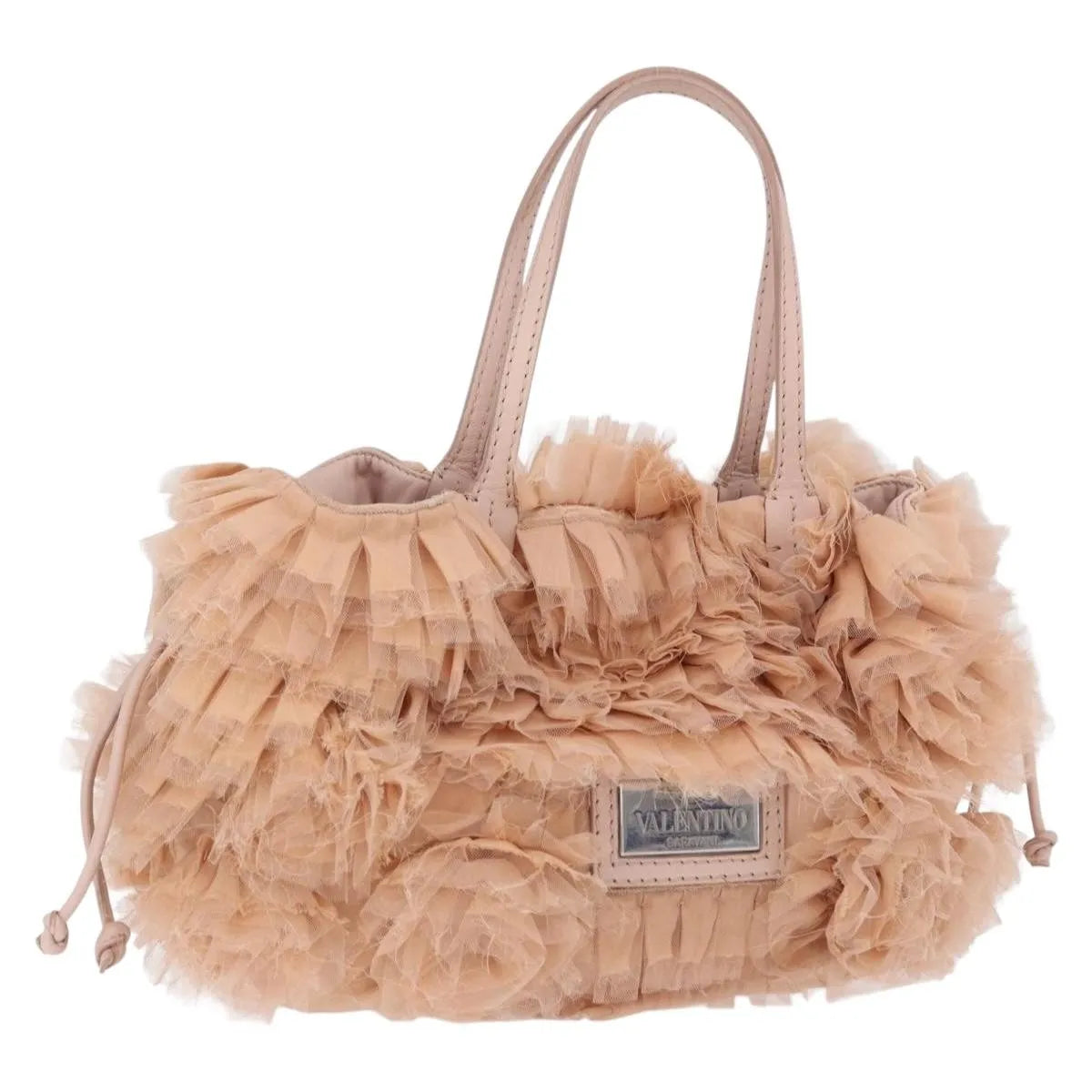 Valentino Garavani Rosier Tote Silk Pink Leather Tote Bag Bag (Pre-Owned)