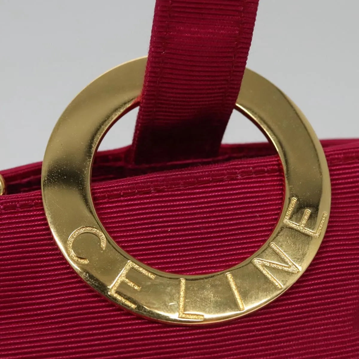 Celine Circle Logo Nylon Pink Nylon Clutche & Pouche Bag (Pre-Owned)