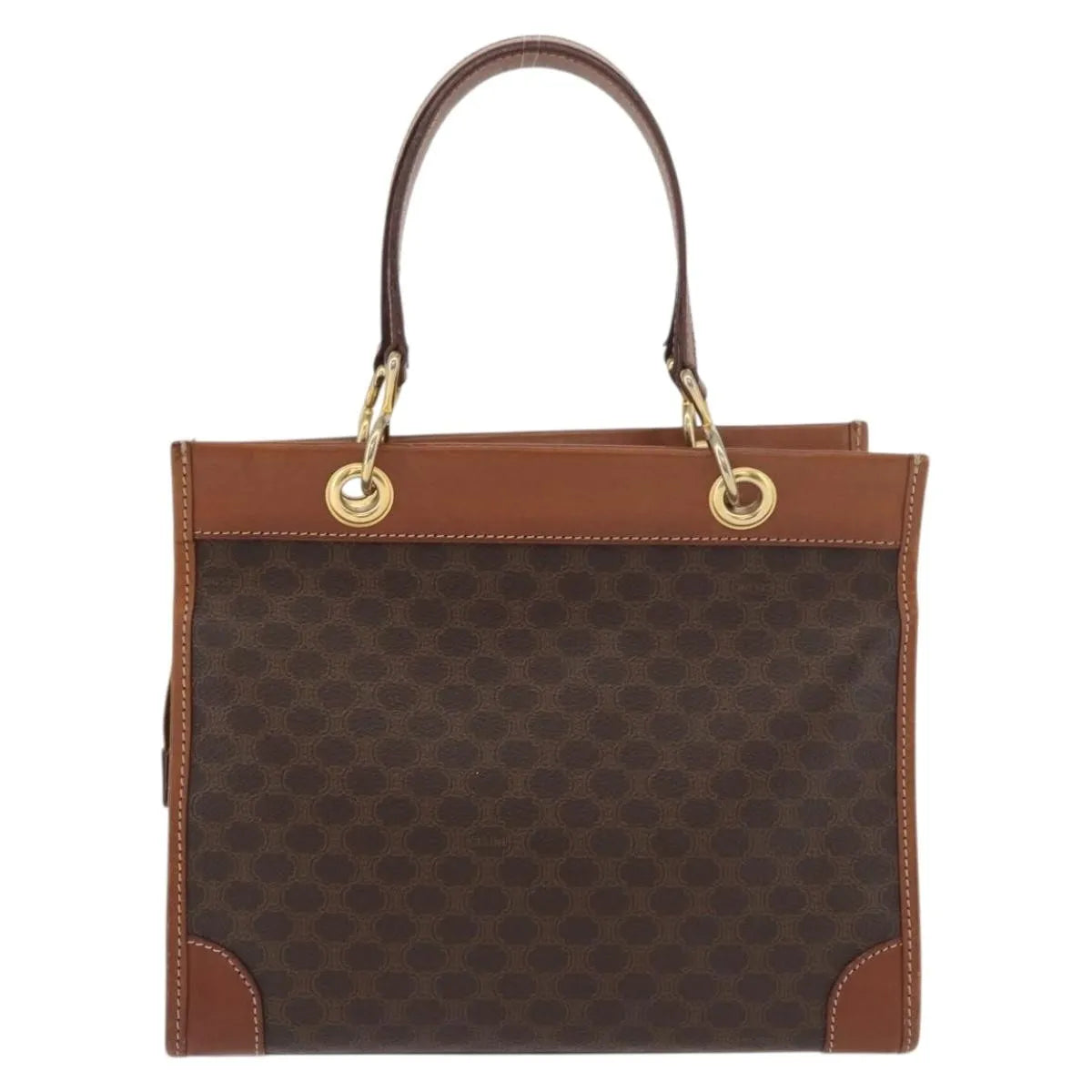 Celine Vintage Macadam Canvas And Leather Brown Canvas Tote Bag Bag (Pre-Owned)