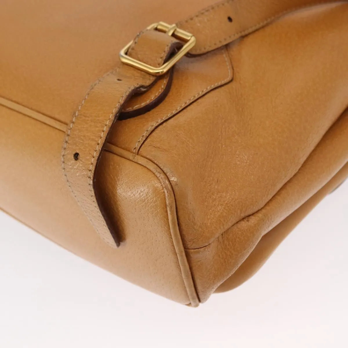 Gucci Vintage Bamboo Leather Brown Leather Backpack Bag (Pre-Owned)