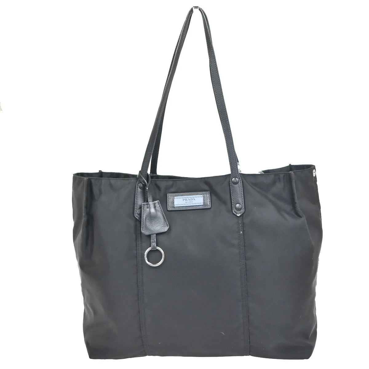 Prada Etiquette Tote Tessuto Black Nylon Tote Bag Bag (Pre-Owned)