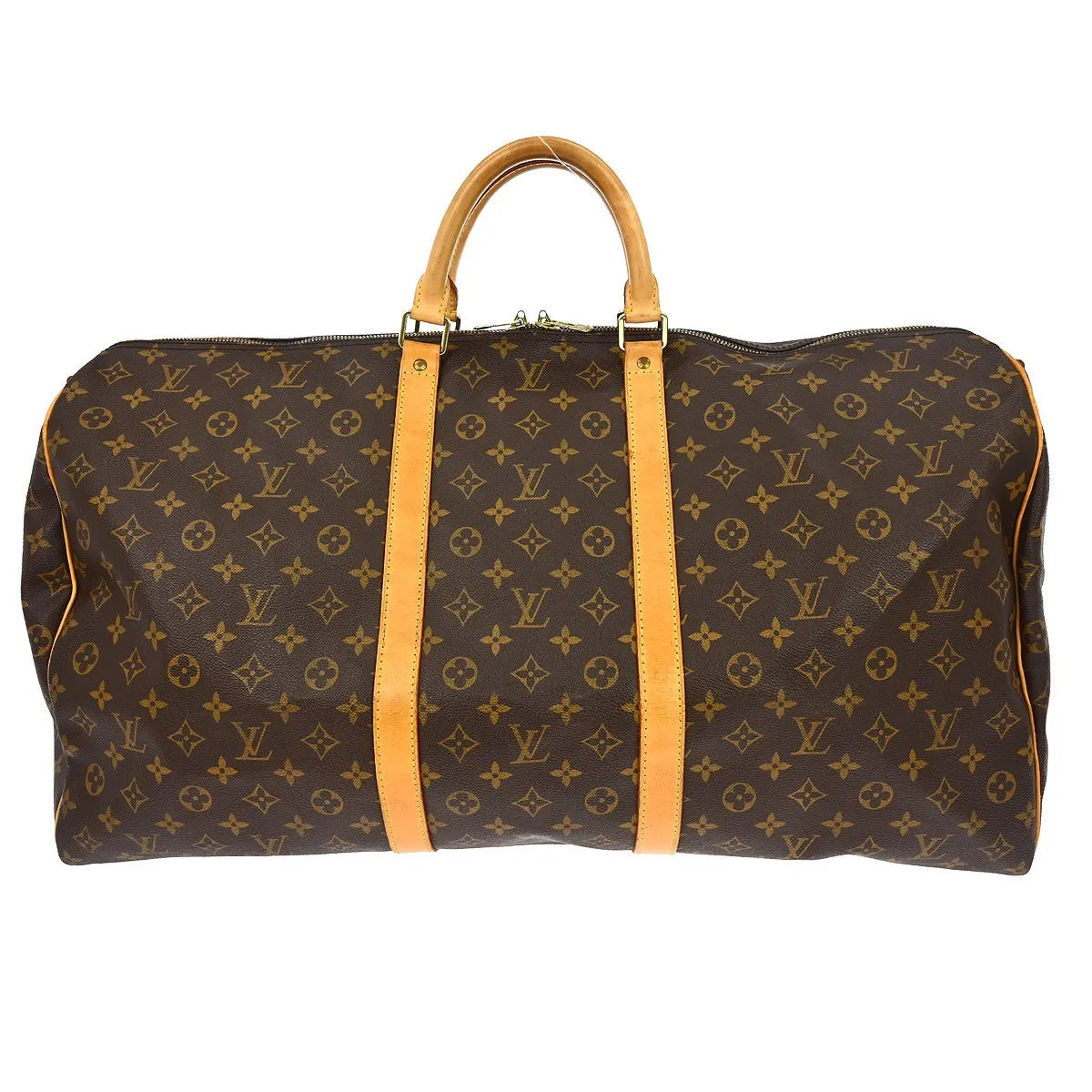 Louis Vuitton Keepall Bandoulière Monogram Brown Canvas Travel Bag Bag (Pre-Owned)