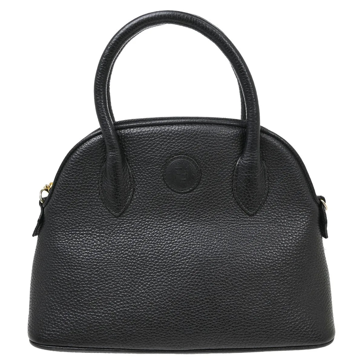 Fendi Vintage Dome Satchel Leather Black Leather Handbag (Pre-Owned)