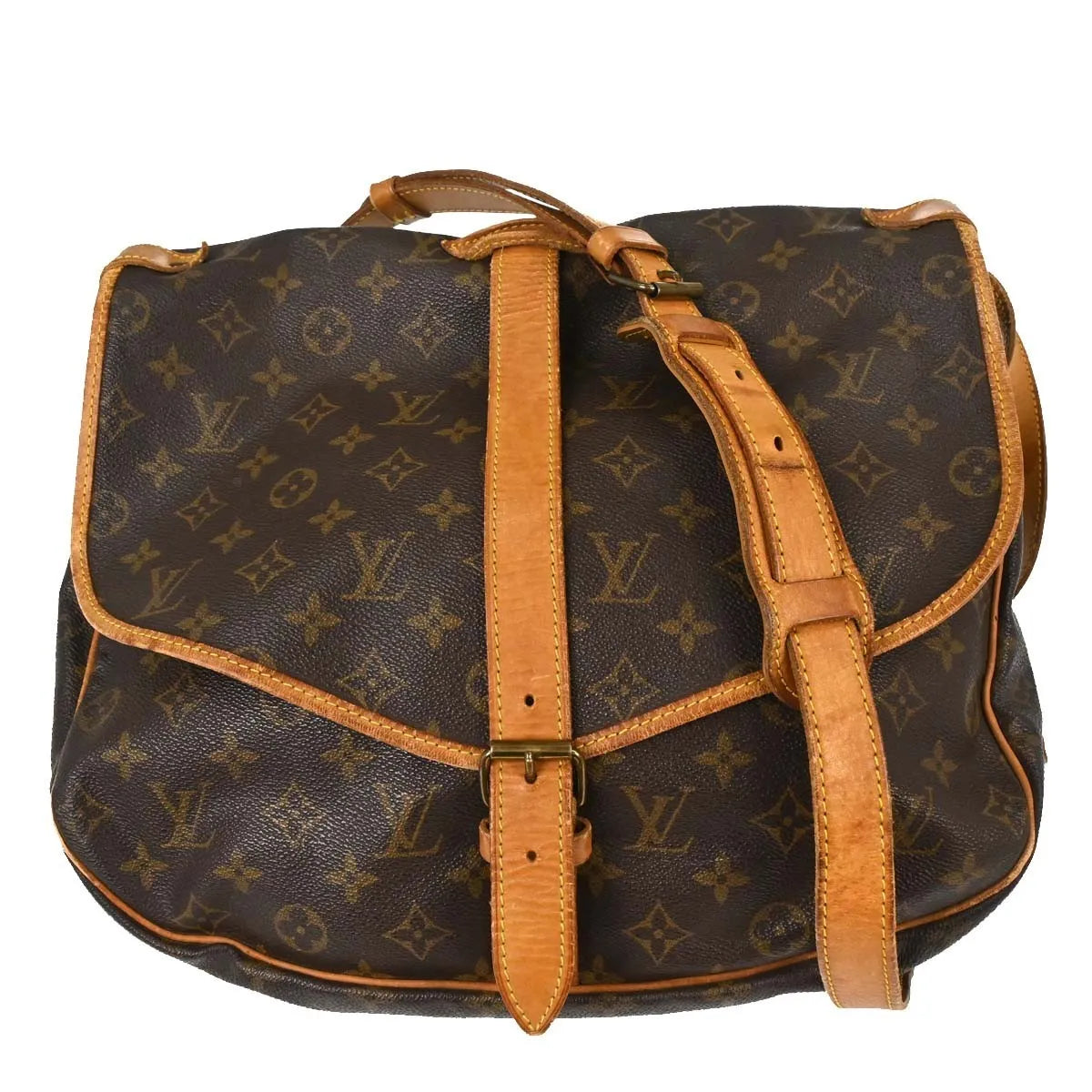 Louis Vuitton Saumur Monogram Canvas Brown Canvas Shoulder Bag Bag (Pre-Owned)