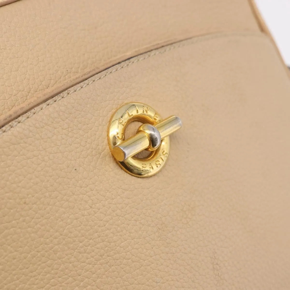 Celine Vintage Leather Beige Leather Shoulder Bag Bag (Pre-Owned)