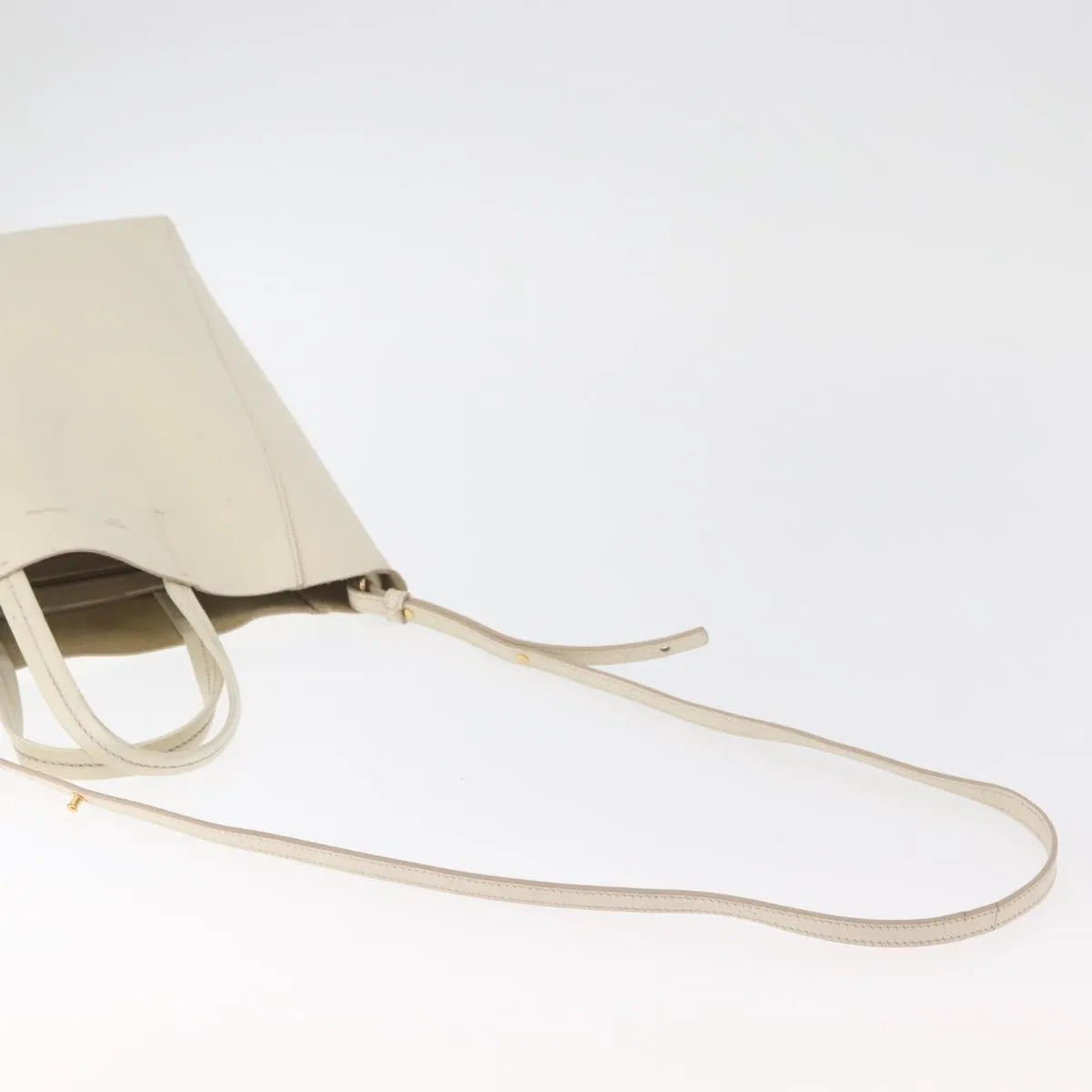 Celine Phantom Cabas Tote Leather White Leather Tote Bag Bag (Pre-Owned)