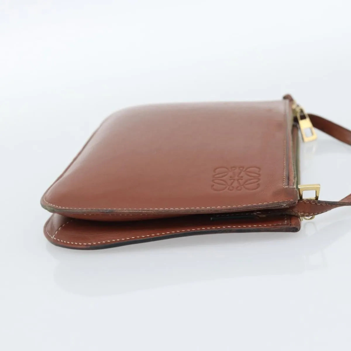 Loewe Gate Double Zip Leather Brown Leather Shoulder Bag Bag (Pre-Owned)