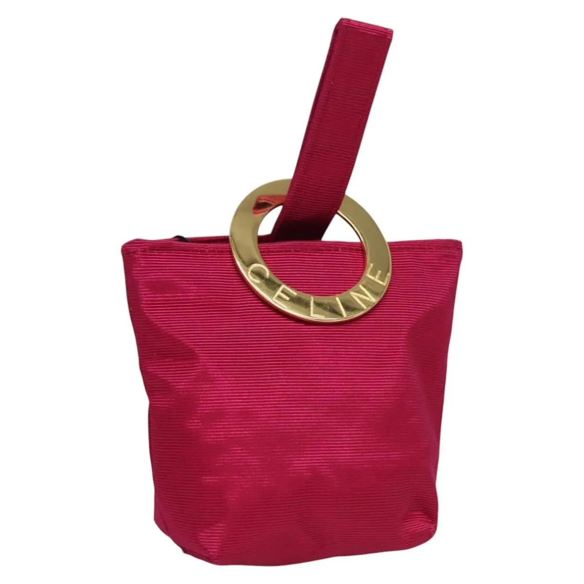 Celine Circle Logo Nylon Pink Nylon Clutche & Pouche Bag (Pre-Owned)
