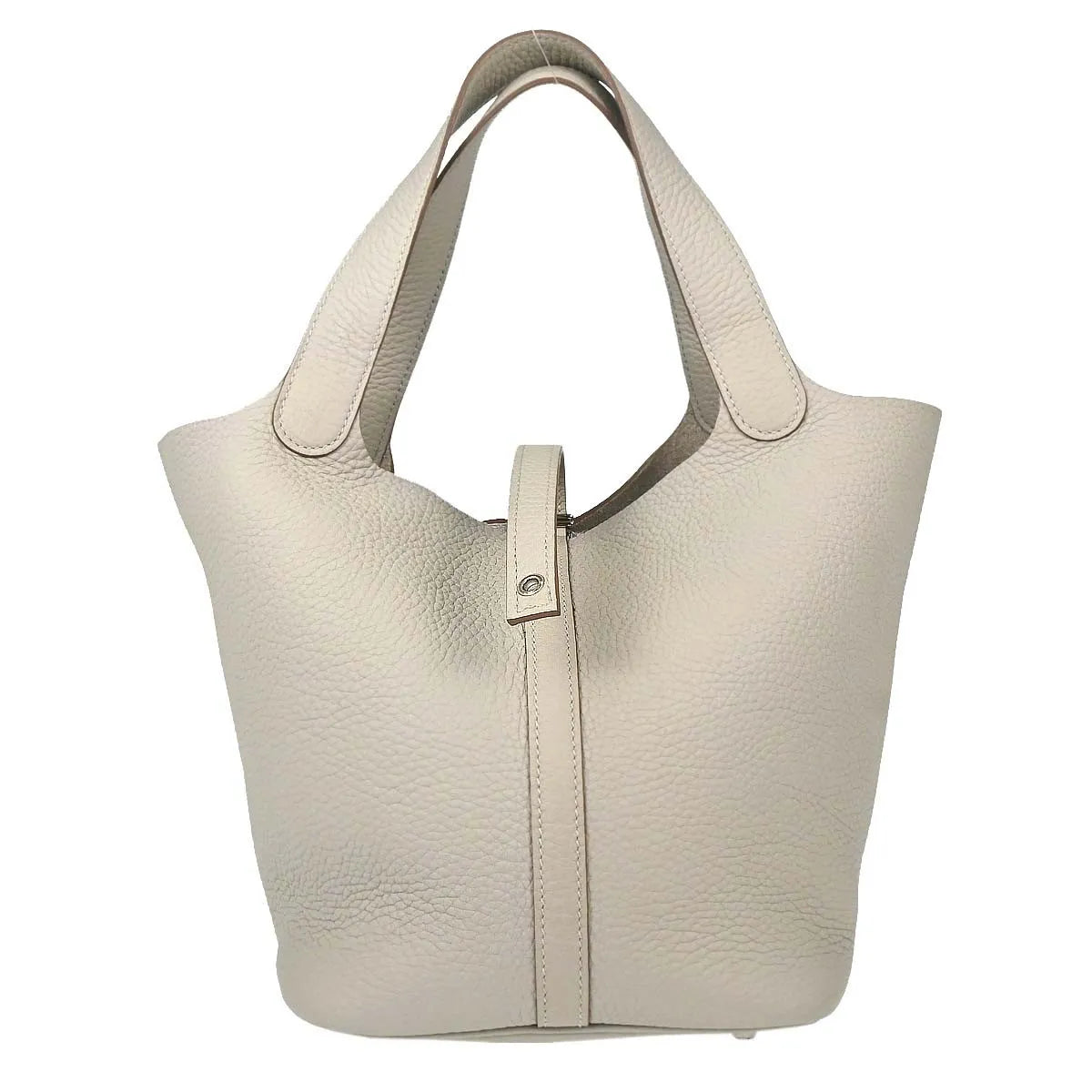 Hermes Picotin Lock Clemence Beige Leather Handbag (Pre-Owned)