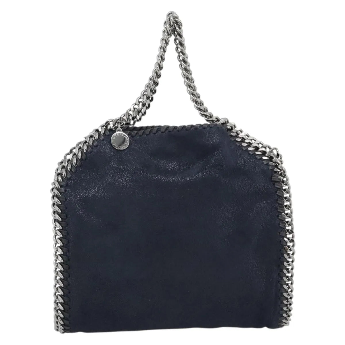 Stella Mccartney Falabella Fold Over Faux Leather Navy Polyester Shoulder Bag Bag (Pre-Owned)
