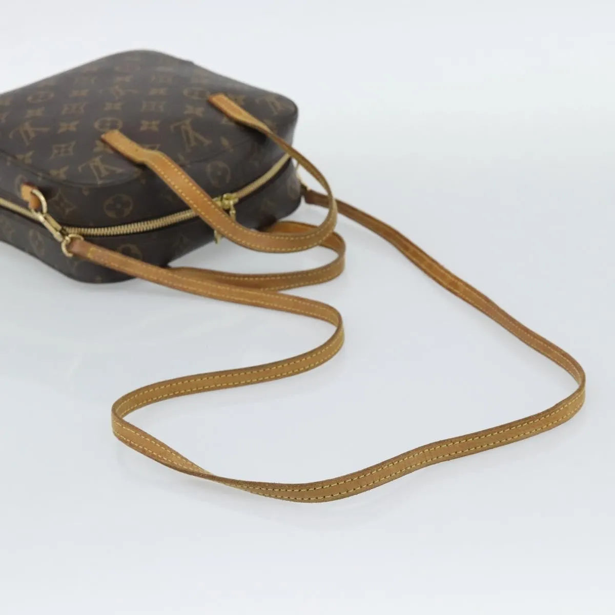 Louis Vuitton Spontini Monogram Canvas Brown Canvas Handbag (Pre-Owned)