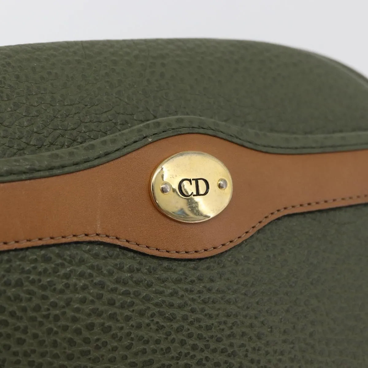 Christian Dior Cd Shoulder Bag Leather Green Leather Shoulder Bag Bag (Pre-Owned)