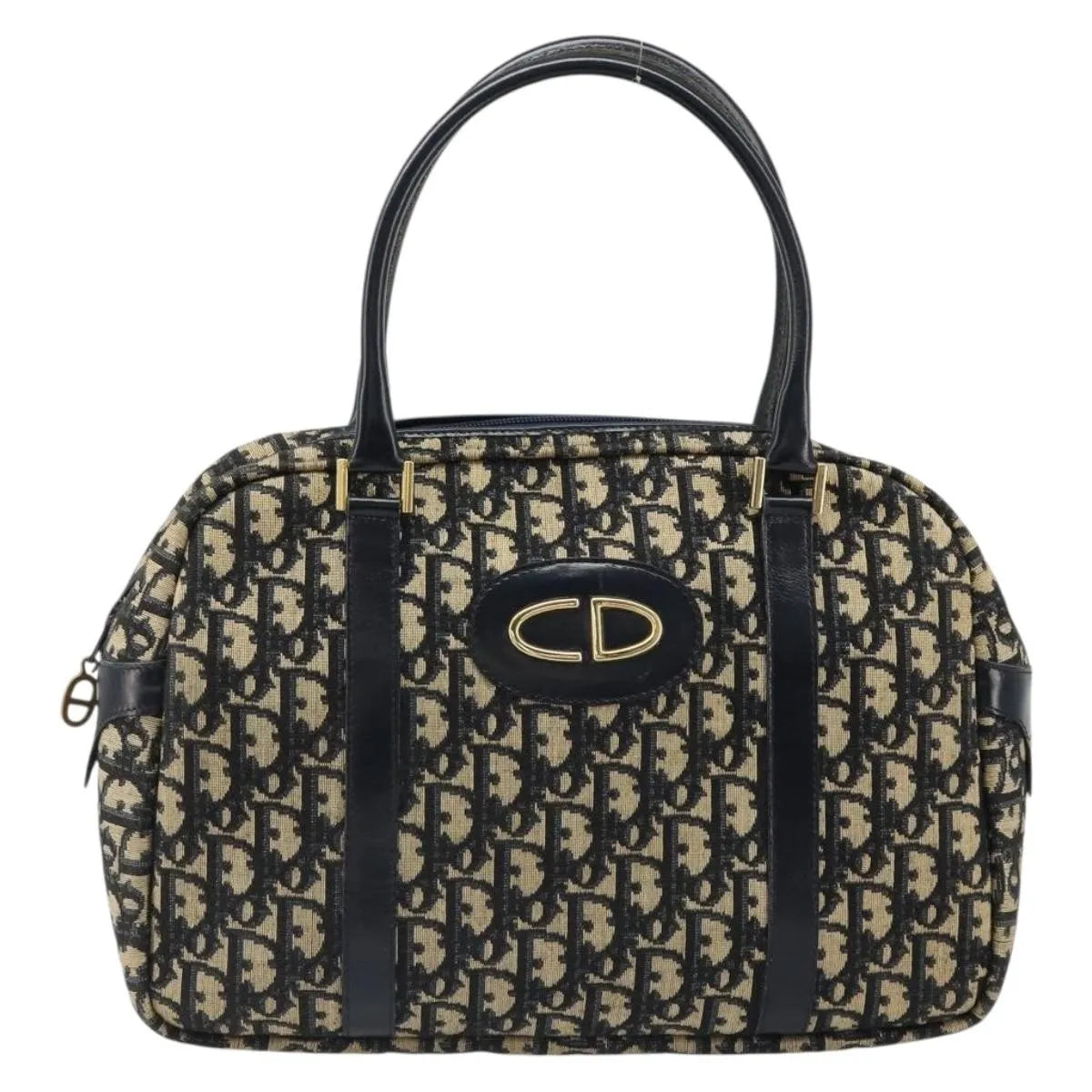 Christian Dior Vintage Trotter Boston Diorissimo Canvas Navy Canvas Handbag (Pre-Owned)