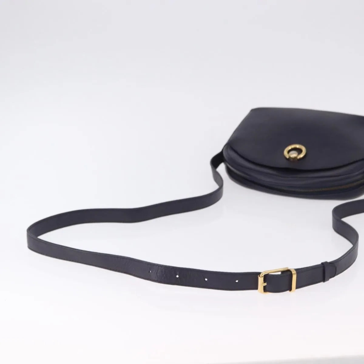 Celine Vintage Leather Navy Leather Shoulder Bag Bag (Pre-Owned)