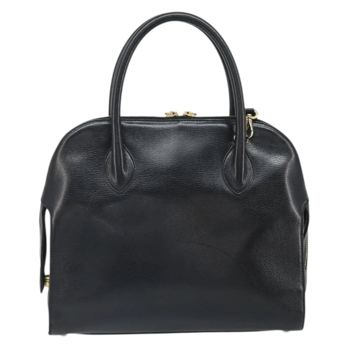 Salvatore Ferragamo Gancini Leather Black Leather Shoulder Bag Bag (Pre-Owned)