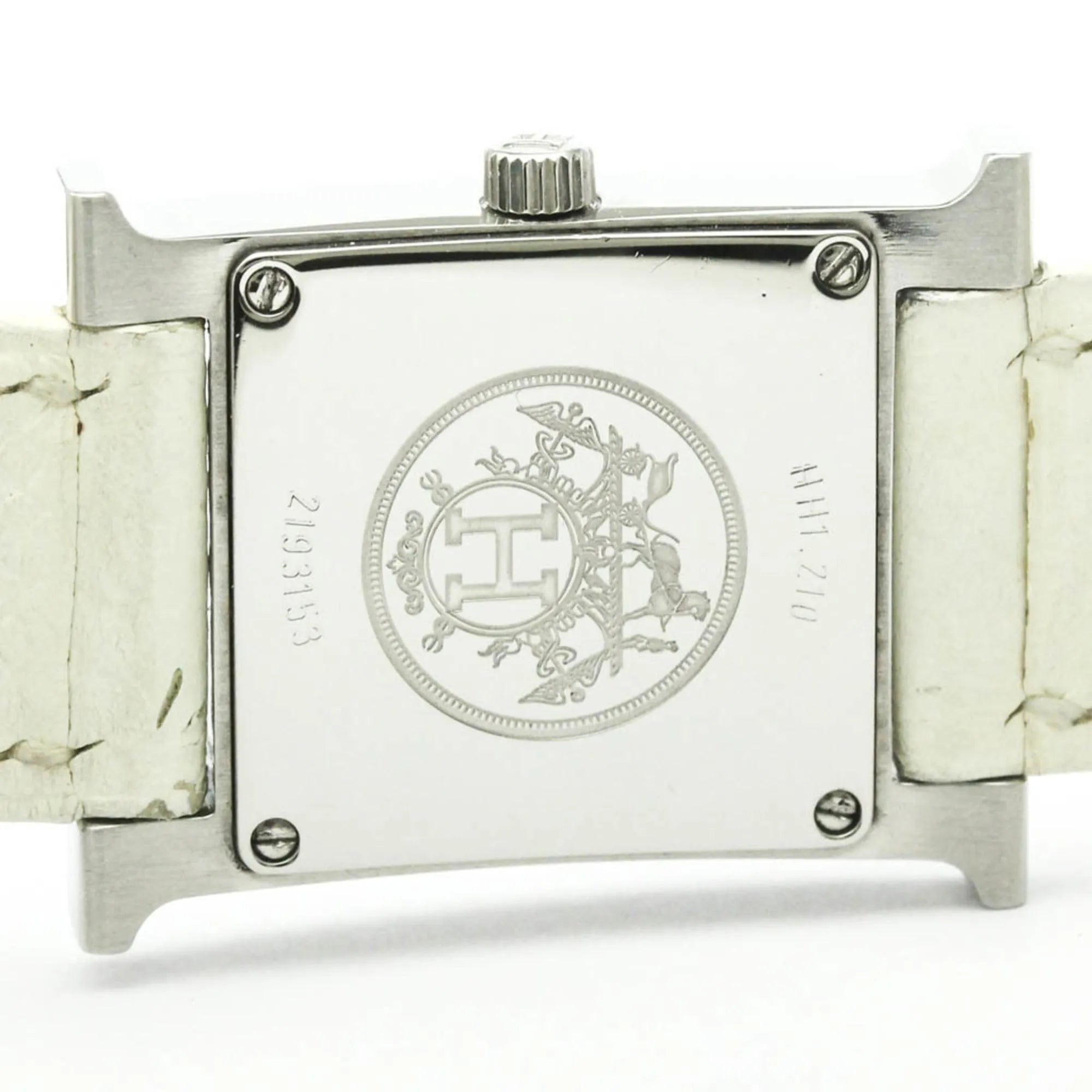 Hermes Heure H Double Tour Quartz Watch Stainless Steel And Leather Watch (Pre-Owned)