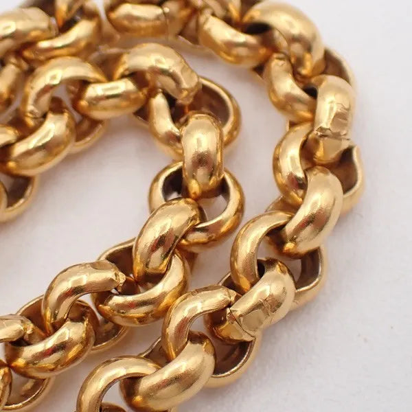 Chanel Vintage Cc Heart Pendant Long Metal Gold Gold_Plated Necklace Jewelry (Pre-Owned)