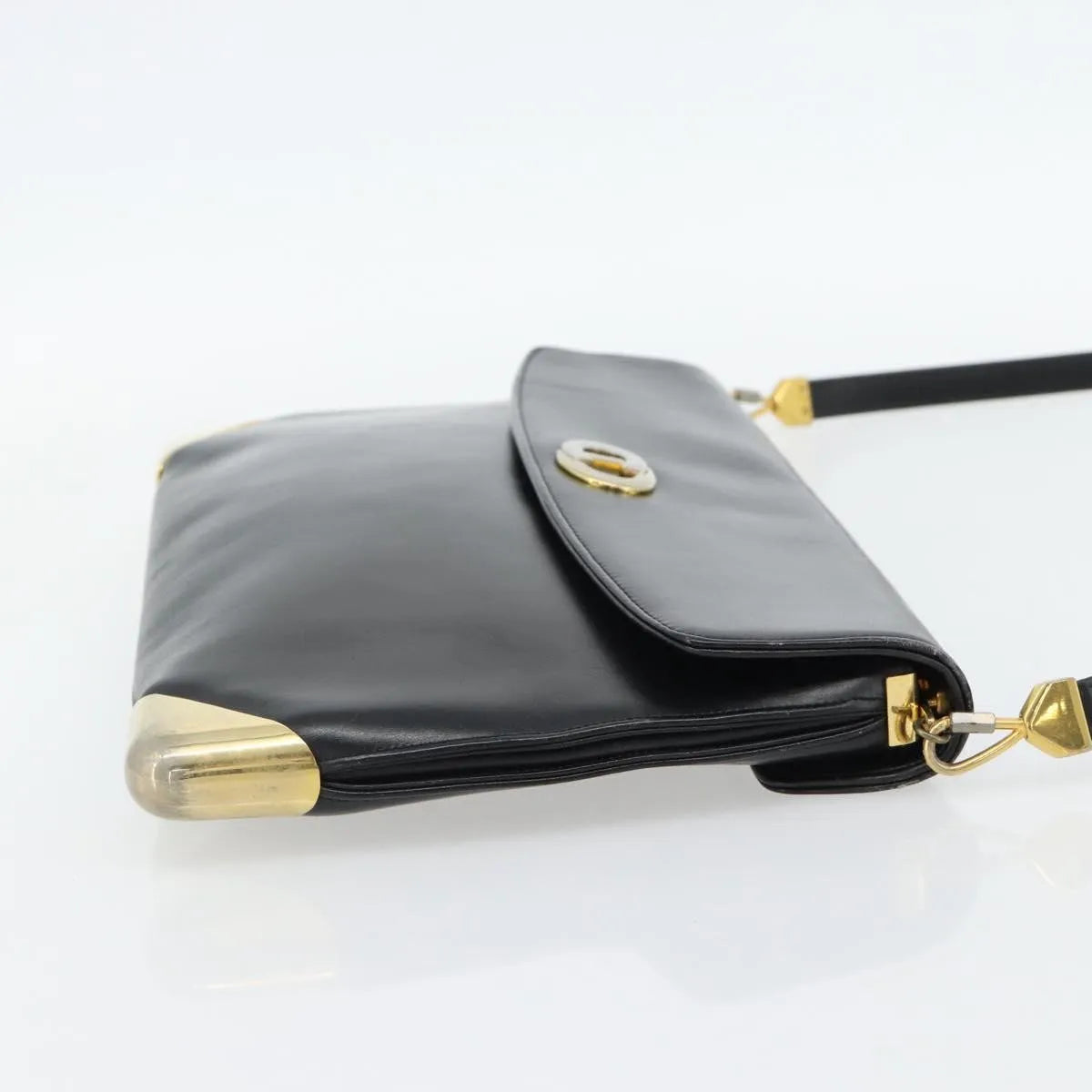 Christian Dior Cd Shoulder Bag Leather Black Leather Shoulder Bag Bag (Pre-Owned)