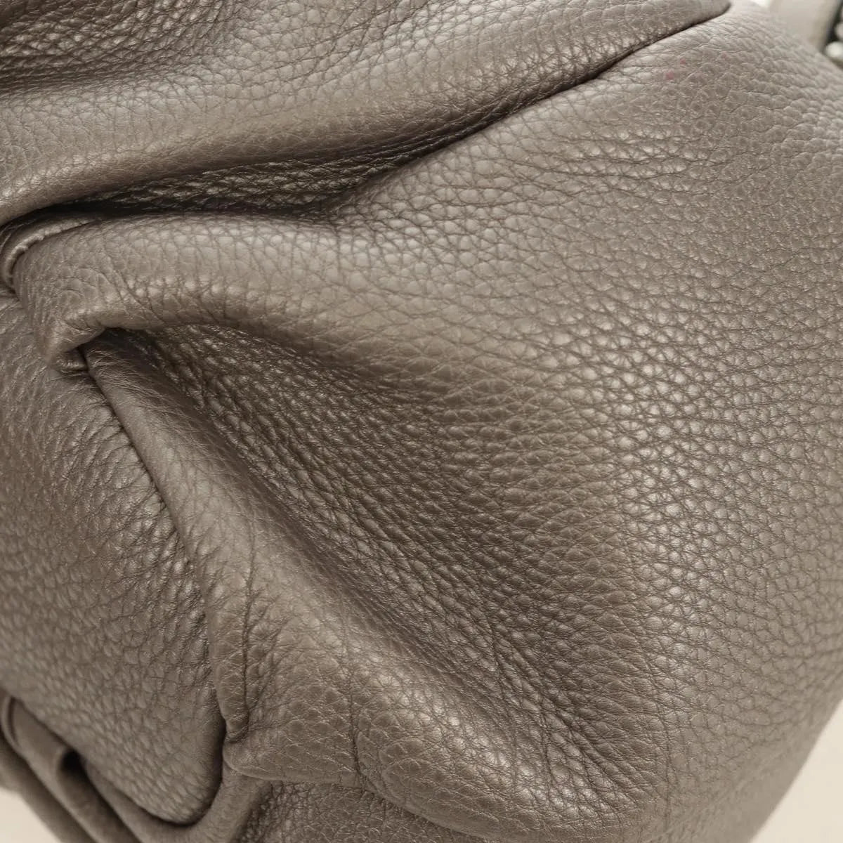 Fendi Selleria Pomodorino Leather Gray Leather Tote Bag Bag (Pre-Owned)
