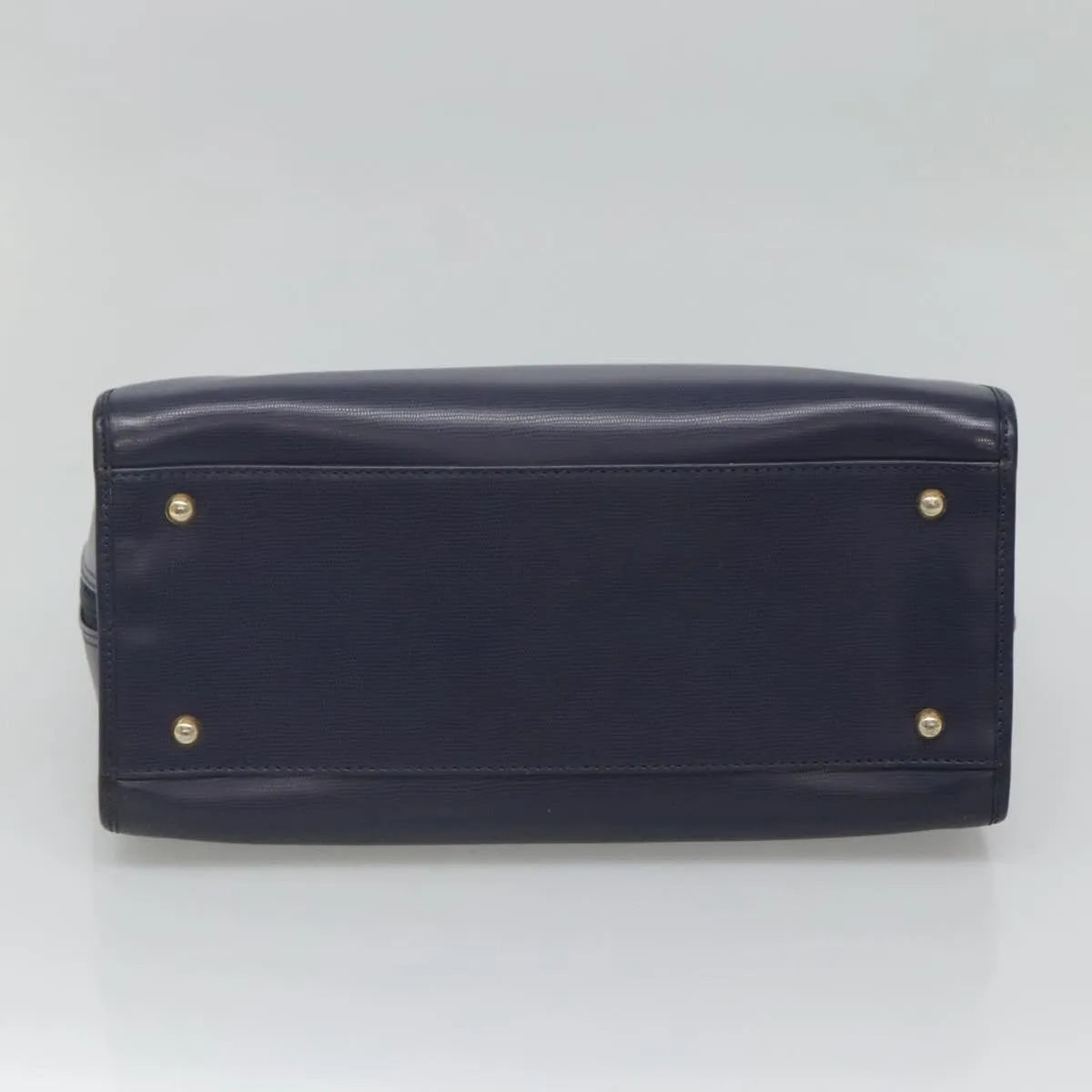 Celine Circle Logo Leather Blue Leather Handbag (Pre-Owned)