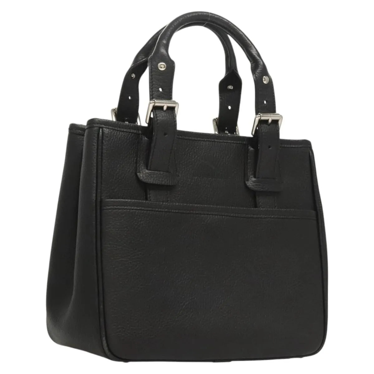 Burberry Vintage Leather Black Leather Handbag (Pre-Owned)