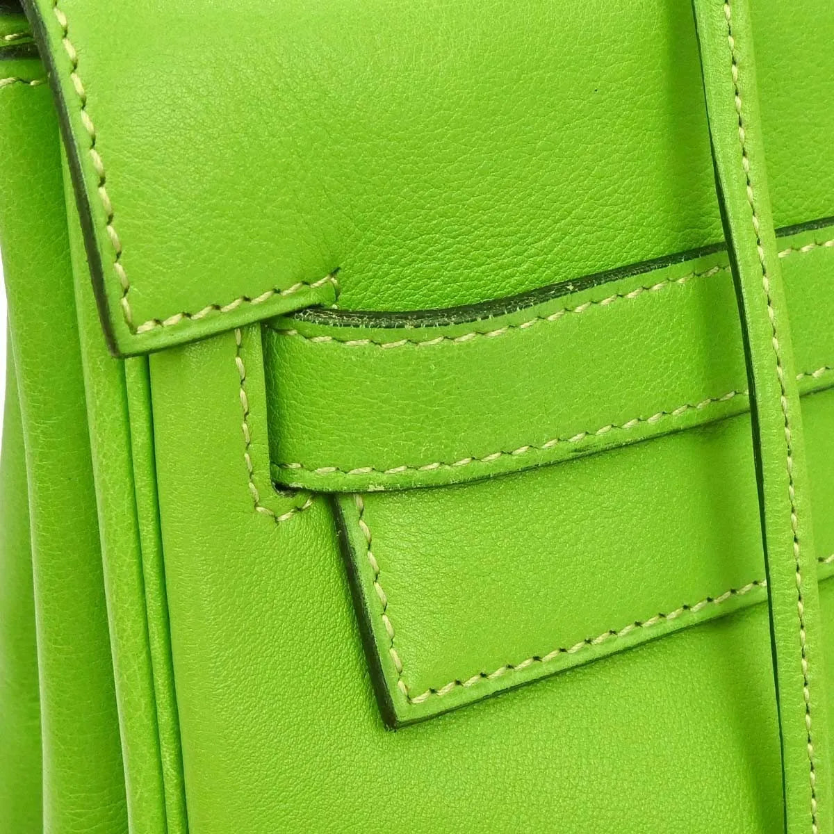 Hermes Kelly Sellier Gullliver Green Calfskin Handbag (Pre-Owned)
