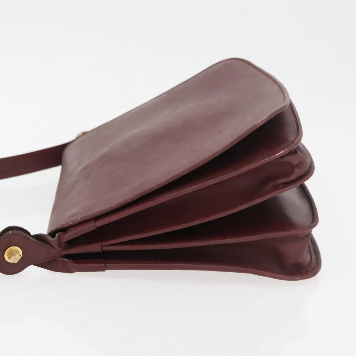 Cartier Must De Cartier Leather Burgundy Leather Shoulder Bag Bag (Pre-Owned)