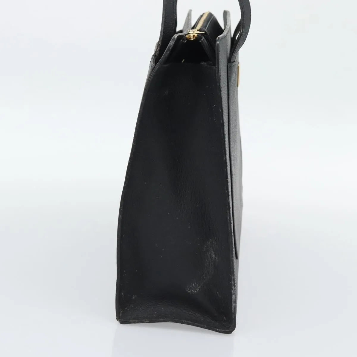 Saint Laurent Vintage Leather Black Leather Tote Bag Bag (Pre-Owned)