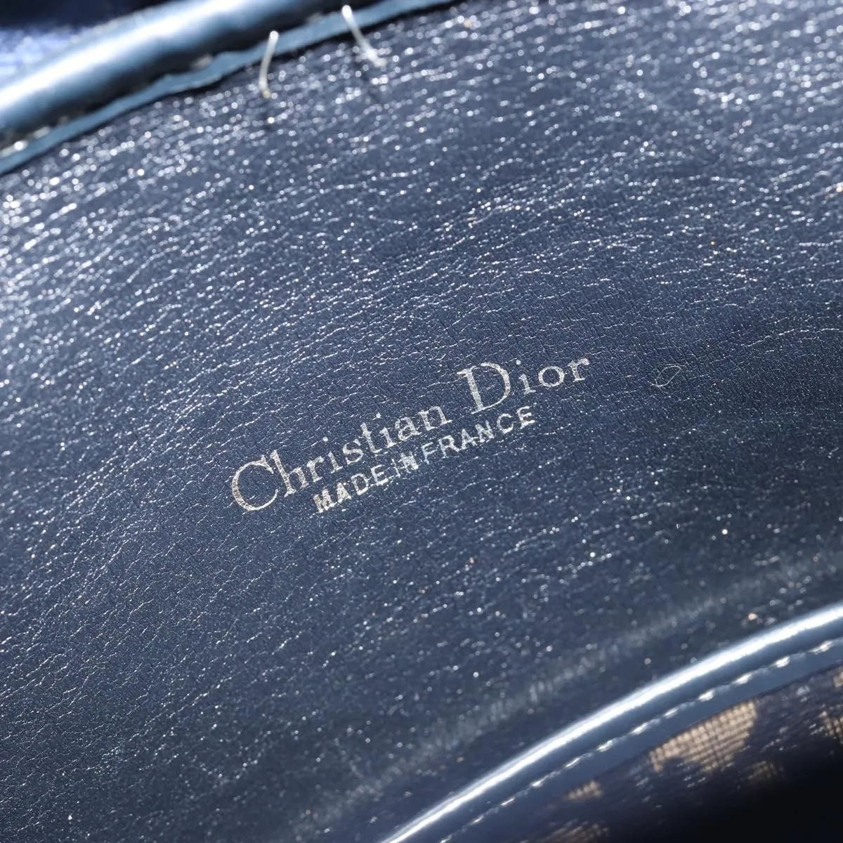 Christian Dior Vintage Trotter Boston Diorissimo Canvas Navy Canvas Handbag (Pre-Owned)