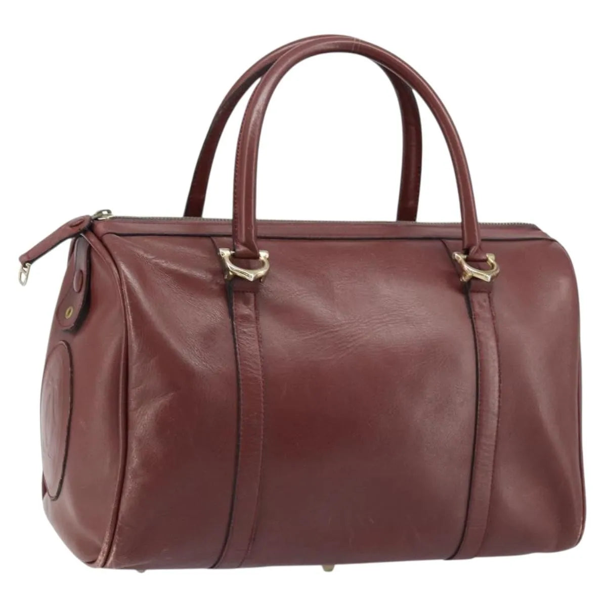Cartier Must De Cartier Leather Burgundy Leather Handbag (Pre-Owned)