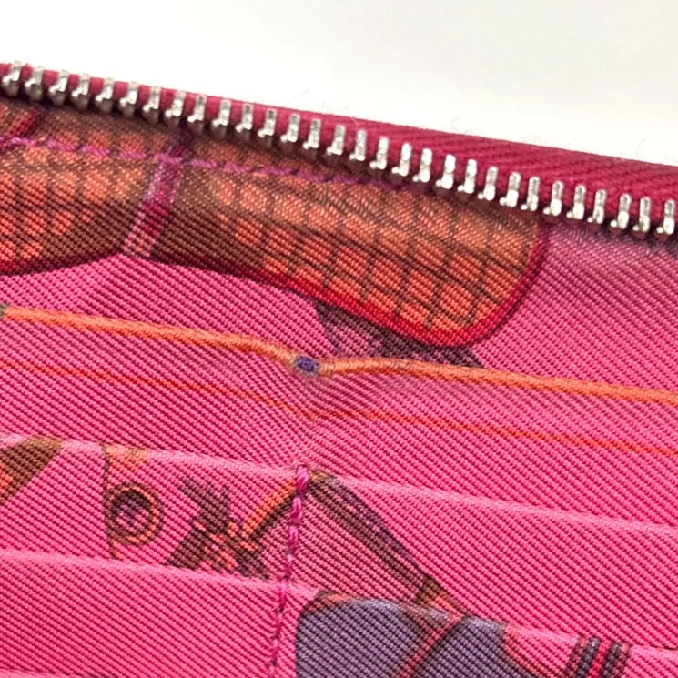 Hermes Azap Zip Around Epsom Red Leather Wallets Accessory (Pre-Owned)