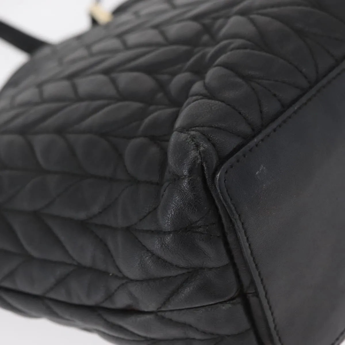 Gucci Vintage Tote Leather Black Leather Tote Bag Bag (Pre-Owned)