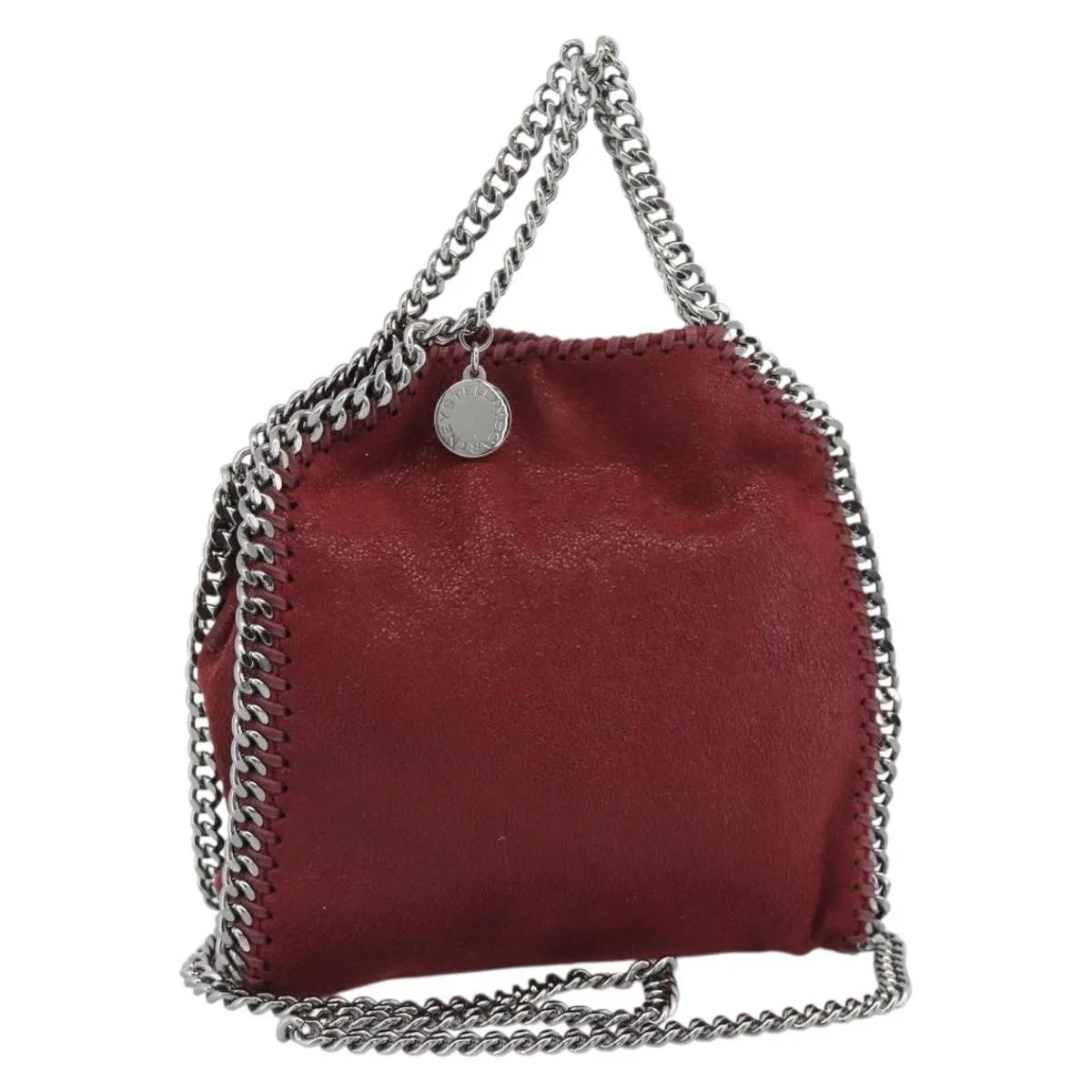 Stella Mccartney Falabella Fold Over Clutch Faux Leather Burgundy Polyester Crossbody Bag Bag (Pre-Owned)