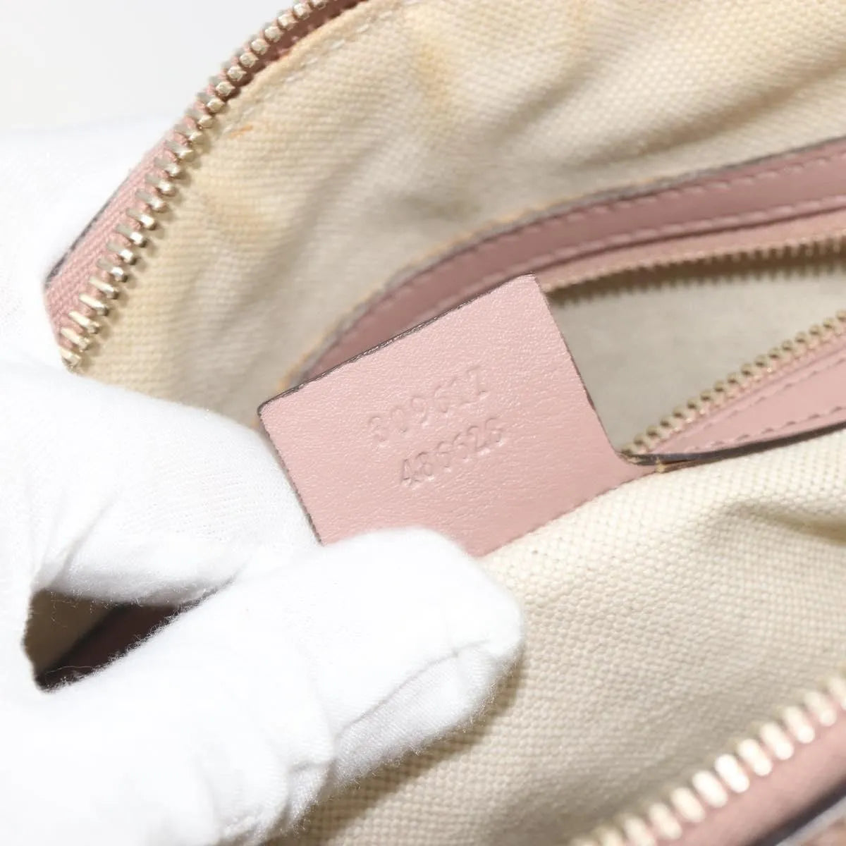 Gucci Nice Top Handle Microguccissima Patent Beige Patent_Leather Handbag (Pre-Owned)