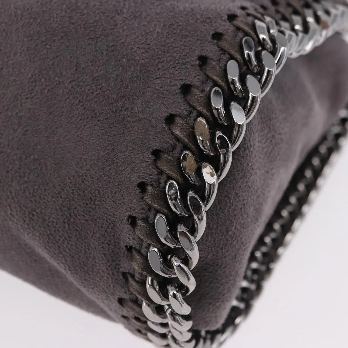 Stella Mccartney Falabella Fold Over Faux Leather Gray Polyester Shoulder Bag Bag (Pre-Owned)